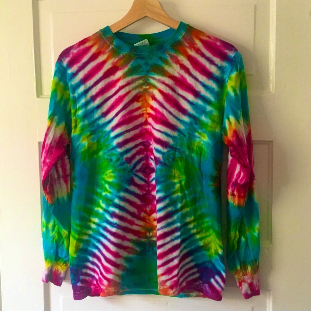 Handmade Long Sleeve Vibrant Tie Dye Shirt